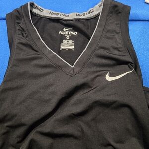 Nike Pro Black Sleeveless Top with White Swoosh